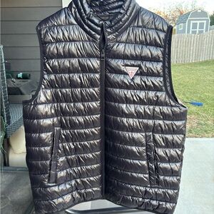 Guess Black Puffer Vest for Men size XL.